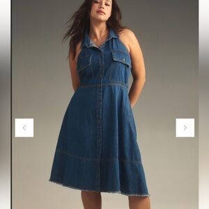 Anthropologie Pilcro Sleeveless Halter Swing Midi Dress | Size 2X